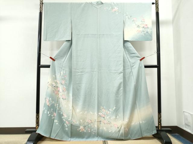平和屋着物●訪問着　友禅　枝花文　暈し染め　正絹　逸品　CAAU1895yc