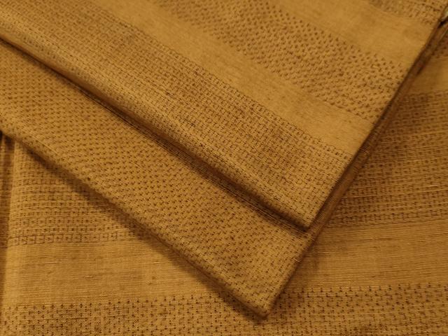 平和屋着物●結城紬　100亀甲　横段吉祥文　正絹　逸品　CAAU1898yc