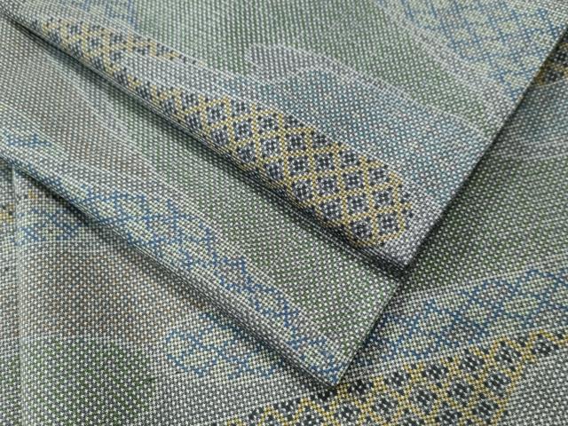 平和屋着物●本場大島紬　7マルキ　霞吉祥文　正絹　逸品　CAAU1903yc