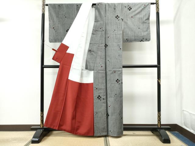 平和屋着物●上質な紬　枝花文　正絹　逸品　未使用　CAAU1908yc 平和屋着物○上質な紬 枝花文 正絹 逸品 未使用 CAAU1908yc 平和