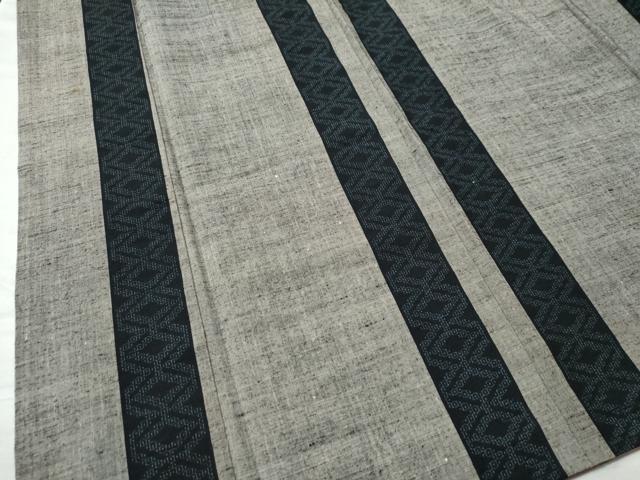 平和屋着物○結城紬 80亀甲 飛び亀甲 吉祥間道 正絹 逸品 CAAU1909yc