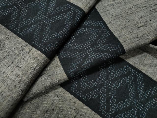 平和屋着物●結城紬　80亀甲　飛び亀甲　吉祥間道　正絹　逸品　CAAU1909yc