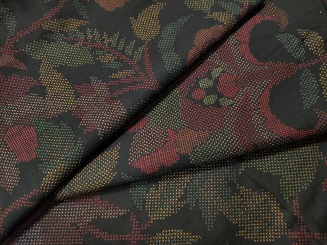 平和屋着物●本場大島紬　7マルキ　更紗草花文　正絹　逸品　未使用　CAAU1919yc