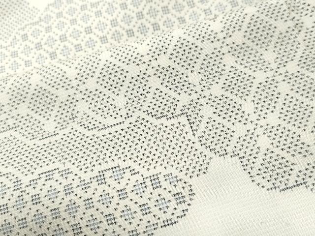 平和屋着物○本場大島紬 白大島 亀甲絣 正絹 逸品 未使用 AAAZ0673ck