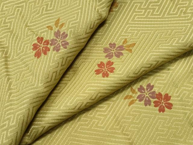 平和屋着物●長襦袢　無双仕立て　紗綾形舞桜文　ますいわ屋扱い　正絹　逸品　未使用　CAAU1961yc