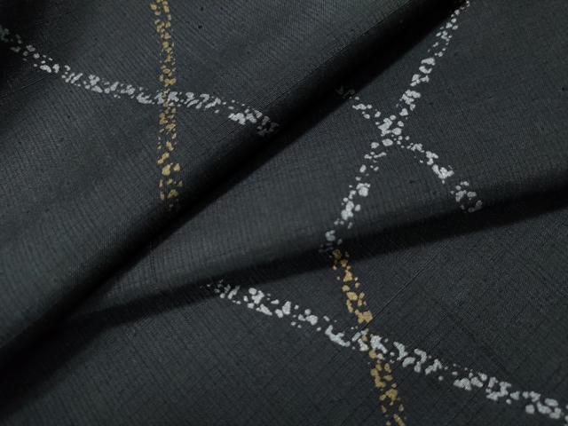 平和屋着物●上質な紬　吉祥文　黒地　正絹　逸品　未使用　CAAU1986yc