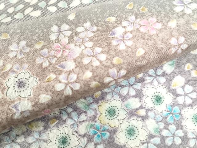 平和屋着物○訪問着 本場大島紬地 手描き 絞り 舞桜文 背抜き仕立て