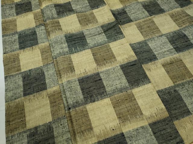 平和屋着物▽上質な紬 単衣 縞 正絹 逸品 AAAV8416fy