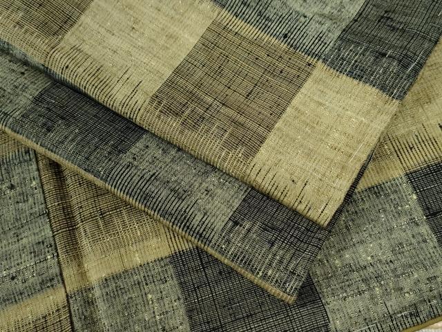 平和屋着物●上質な紬　格子柄　正絹　逸品　未使用　CAAU2003yc