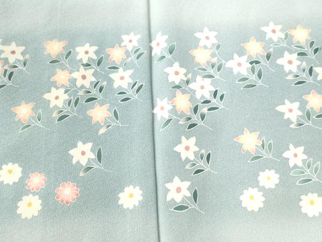 平和屋着物○訪問着 友禅 作家物 飛鳥花蝶文 暈し染め