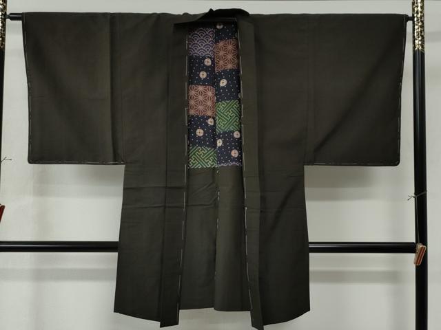 平和屋着物○男性 紬 アンサンブル 縞 正絹 逸品 CAAU2035yc