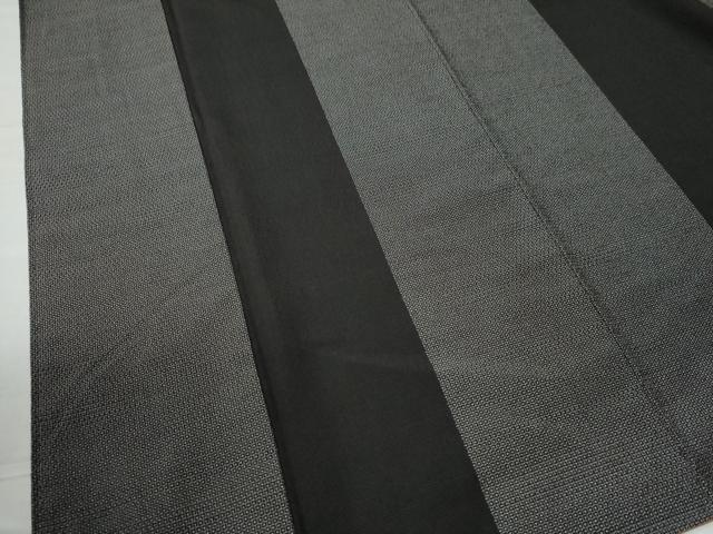平和屋着物○本塩沢 110亀甲 縞 黒地 正絹 逸品 CAAU2057yc