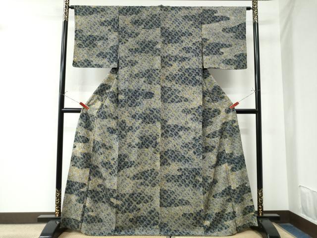 平和屋着物●上質な紬　枝葉文　正絹　逸品　CAAW8620yc 平和屋着物○上質な紬 枝葉文 正絹 逸品 CAAW8620yc 平和屋着物○