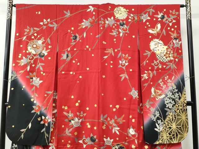 平和屋着物 豪華振袖 駒刺繍 雪輪花手毬 金彩 銀通し地 正絹 逸品