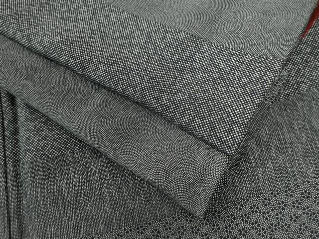 平和屋着物●江戸小紋　寄せ小紋柄　黒地　正絹　逸品　CAAU2099yc