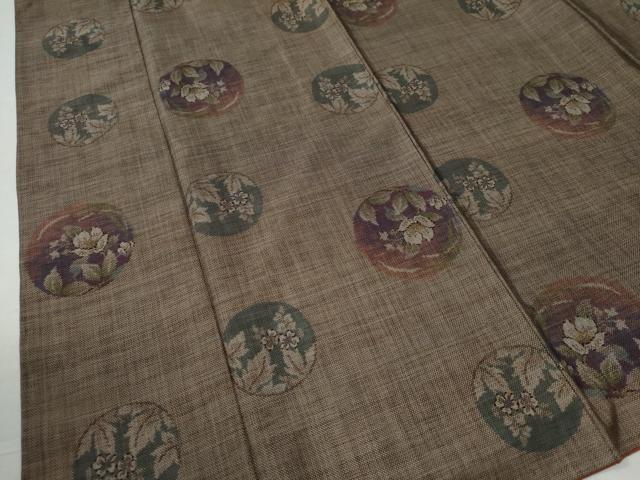 平和屋着物○本場大島紬 9マルキ 草花丸文 正絹 逸品 CAAU2105yc 平和