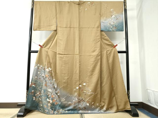 平和屋着物○上質な小紋 梅 桜 独楽 金彩 正絹 逸品 AABA6477ph