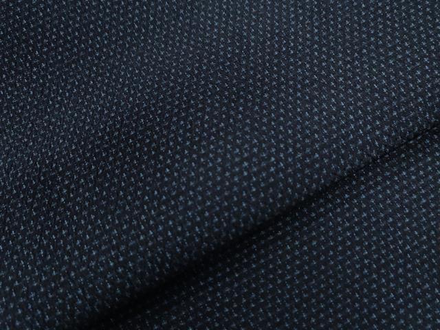 平和屋着物○本塩沢 やまだ織 蚊絣 反端付き 正絹 逸品 未