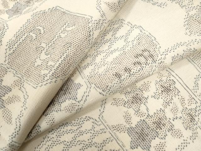 平和屋着物●上質な紬　吉祥花文　正絹　逸品　CAAU2150yc