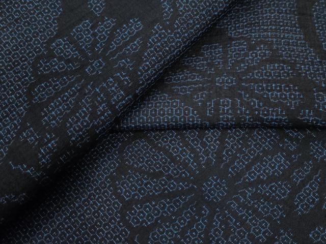 平和屋着物●結城紬　80亀甲　草花文　正絹　逸品　未使用　CAAU2154yc