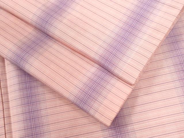 平和屋着物●上質な紬　格子柄　正絹　逸品　CAAU2162yc