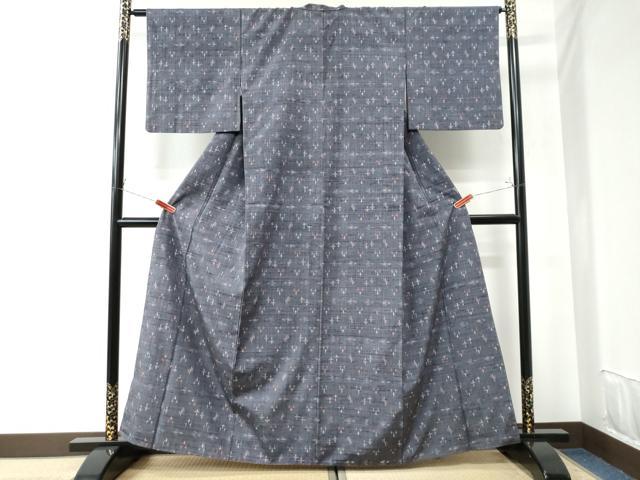 平和屋着物●上質な紬　横段吉祥文　正絹　逸品　CAAU1712yc 平和屋着物○上質な紬 横段吉祥文 正絹 逸品 CAAU1712yc 平和屋