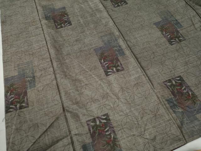 平和屋着物○本場大島紬 七宝短冊重ね笹竹南天文 正絹 逸品 CAAU2179yc