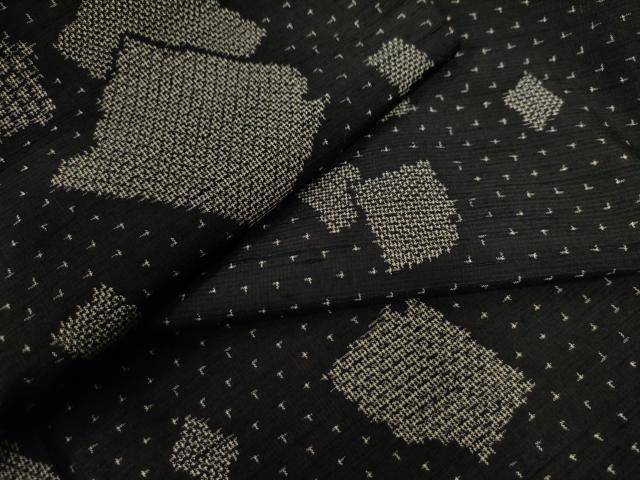 平和屋着物●上質な紬　破れ色紙文　黒地　正絹　逸品　CAAU2238yc