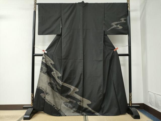 平和屋着物●訪問着　本場縞大島紬　道長吉祥文　正絹　逸品　CAAU2244yc