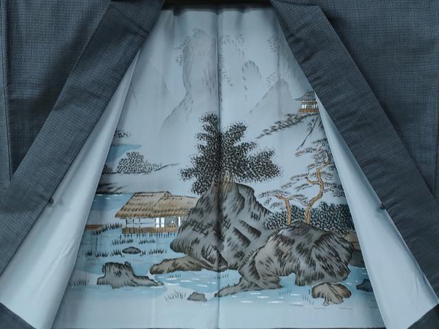 平和屋着物○男性 本場大島紬 アンサンブル 100亀甲 総詰め 正絹 逸品  