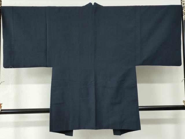 平和屋着物○男性 紬 アンサンブル 色無地 留紺色 正絹 逸品 CAAU2265yc 