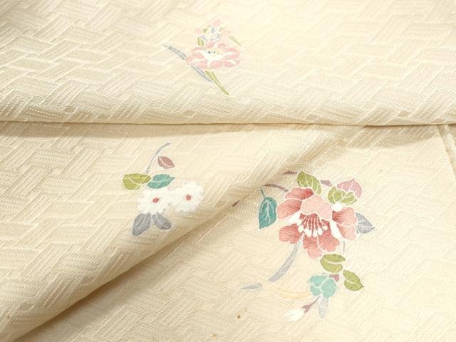 平和屋着物●上質な小紋　枝花文　正絹　逸品　CAAU2314yc