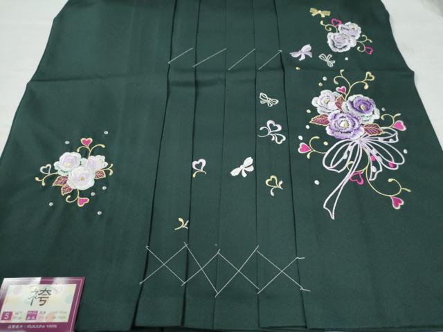 平和屋着物●女性　行灯袴　総刺繍　花唐草文　高麗納戸色　卒業式　洗える着物　未使用　CAAU2345yc 平和屋着物○女性 行灯袴 総刺繍 花唐草文 高麗納戸色 卒業