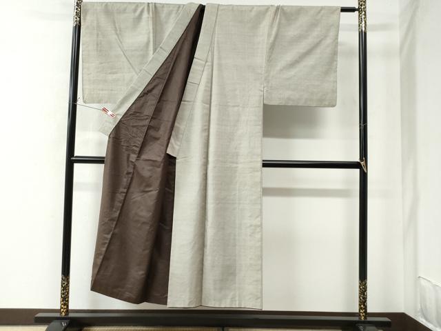 平和屋着物●男性　結城紬　色無地　練色　正絹　逸品　CAAU2403yc 平和屋着物○男性 結城紬 色無地 練色 正絹 逸品 CAAU2403yc