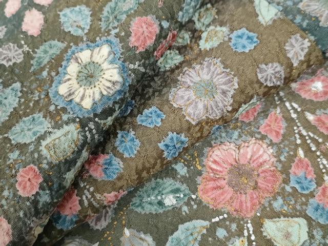 平和屋着物●上質な小紋　辻が花　絞り　暈し染め　金彩　正絹　逸品　CAAU2426yc