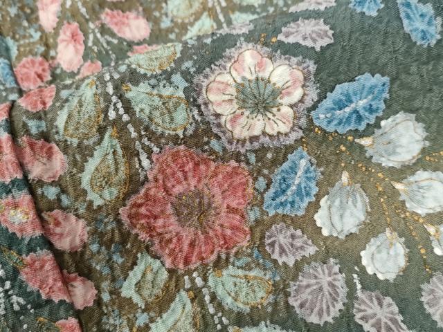 平和屋着物○上質な小紋 辻が花 絞り 暈し染め 金彩 正絹 逸品 CAAU2426yc