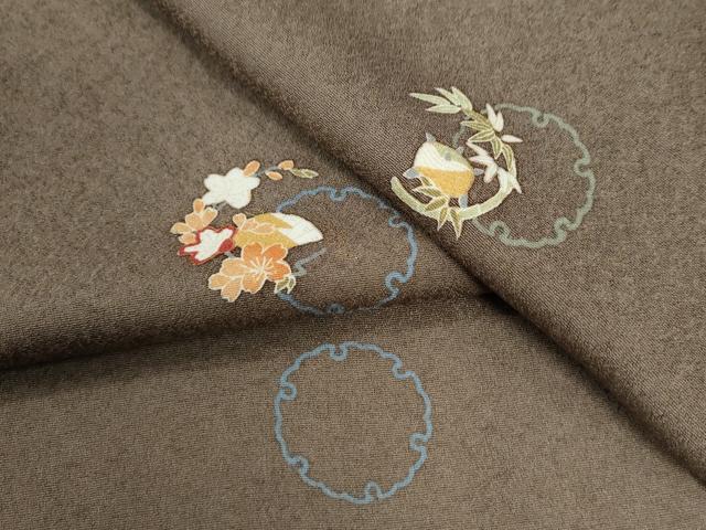 平和屋着物●上質な小紋　雪輪草花文　金彩　伊勢丹扱い　正絹　逸品　CAAU2427yc