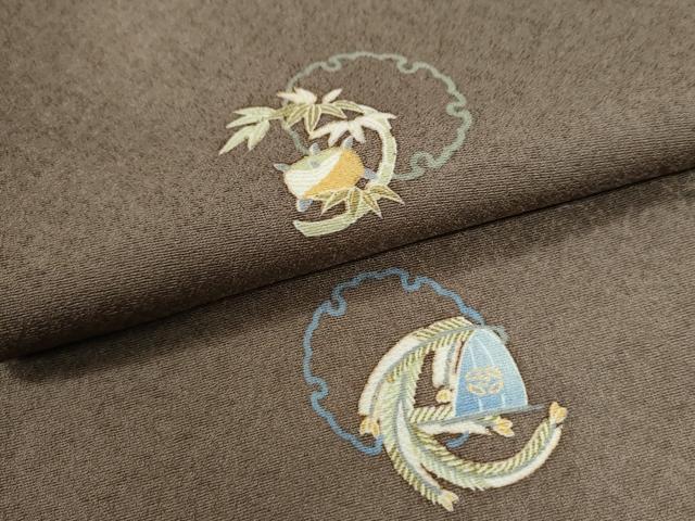 平和屋着物○上質な小紋 雪輪草花文 金彩 伊勢丹扱い 正絹 逸品 CAAU2427yc