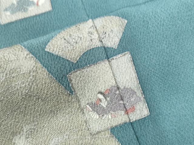 平和屋着物○松尾光琳 色留袖 百人一首 風景文 金彩 鬼しぼ縮緬 正絹