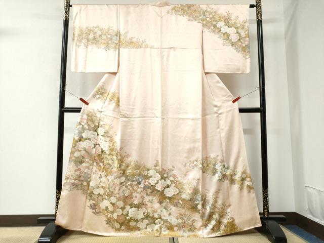 平和屋着物●訪問着　牡丹花文　金彩　正絹　逸品　CAAU2446yc