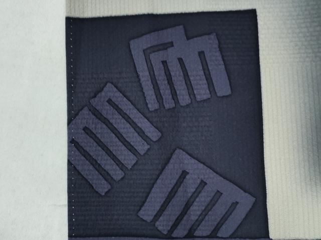 平和屋着物○訪問着 作家物 源氏香 市松文様 暈し染め 黒地