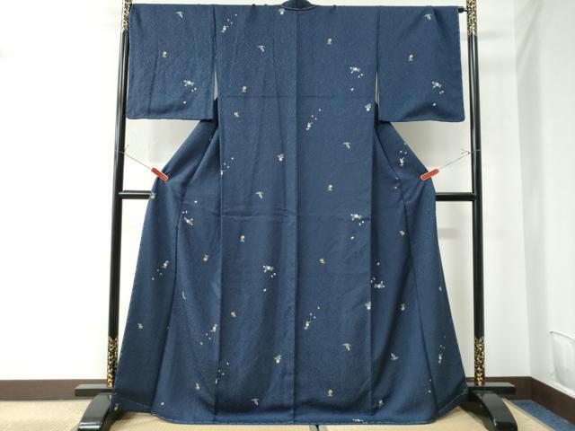 平和屋着物●上質な小紋　草花文　正絹　逸品　未使用　CAAU2473yc