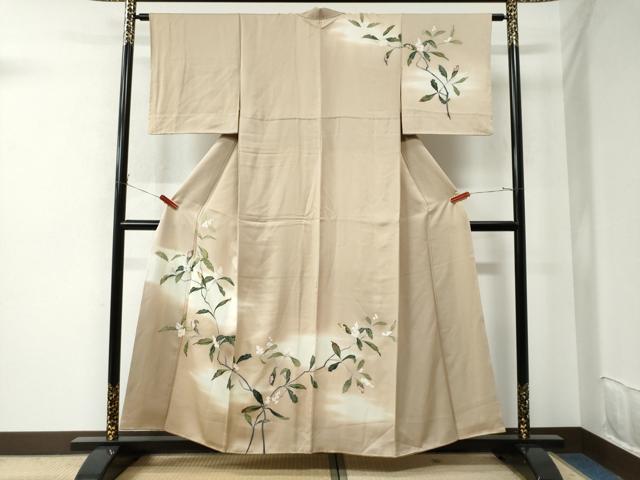 平和屋着物●訪問着　友禅　枝花文　暈し染め　正絹　逸品　CAAU2498yc