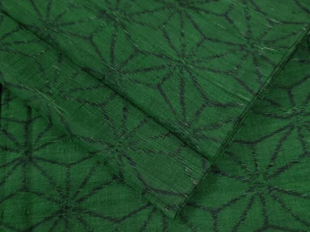 平和屋着物●上質な紬　麻の葉文様　正絹　逸品　CAAU2501yc