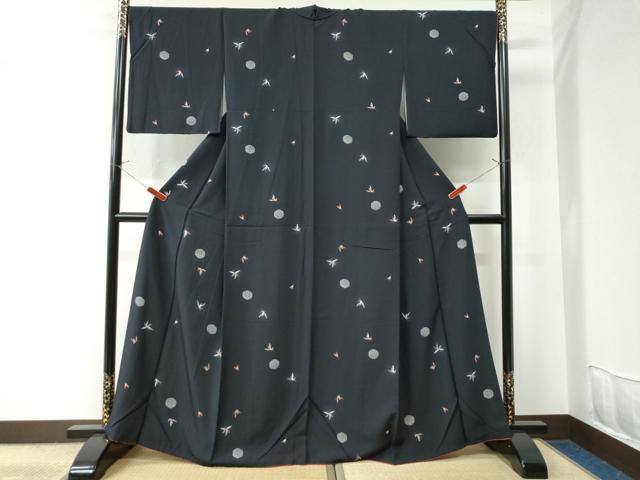 平和屋着物○お召 枝葉文 正絹 逸品 AABC1798ph 平和屋着物□上質なお