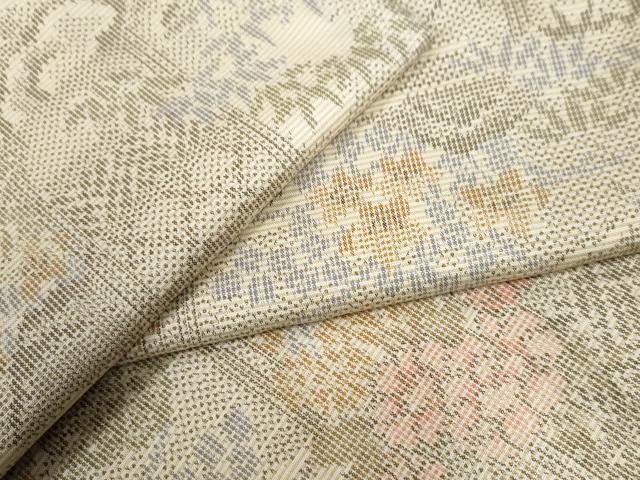 平和屋着物●上質な紬　流水草花文  　正絹　逸品　未使用　CAAU2542yc