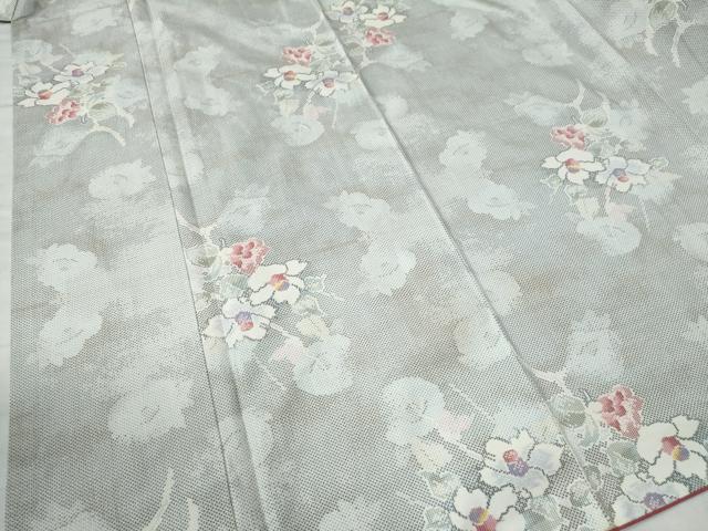 平和屋着物○本場大島紬 白大島 7マルキ 更紗花文 正絹 逸品 BAAT0968yc