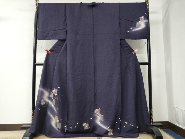 平和屋着物●訪問着　色紙舞桜文　暈し染め　金彩　正絹　逸品　CAAU2594yc