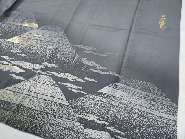 平和屋着物○上質な紬 霞文 正絹 逸品 CAAS7220yc
