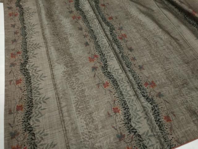 平和屋着物●本場大島紬　9マルキ　古代染色純泥染　枝花文　勝島睦夫作　証紙付き　正絹　逸品　CAAU2640yc 平和屋着物○本場大島紬 9マルキ 古代染色純泥染 枝花文